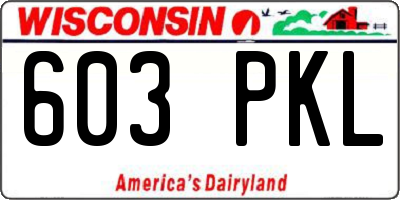 WI license plate 603PKL