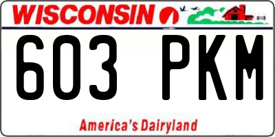 WI license plate 603PKM