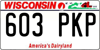 WI license plate 603PKP