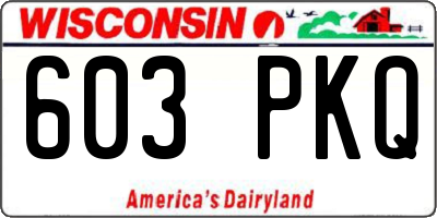WI license plate 603PKQ