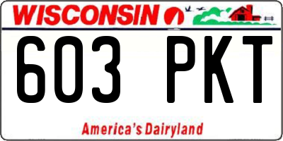 WI license plate 603PKT