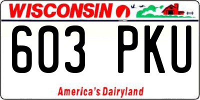 WI license plate 603PKU
