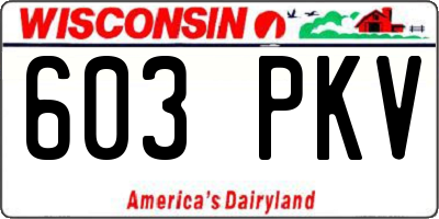 WI license plate 603PKV