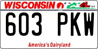 WI license plate 603PKW