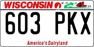 WI license plate 603PKX