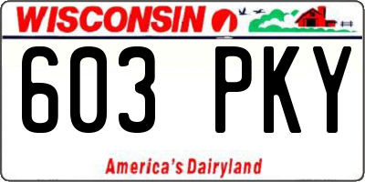 WI license plate 603PKY