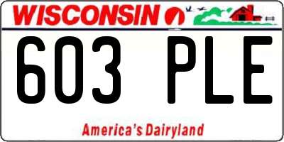 WI license plate 603PLE