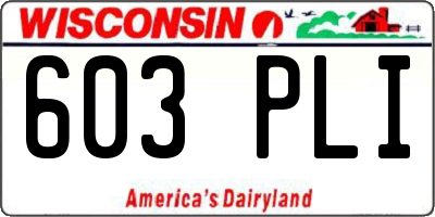 WI license plate 603PLI