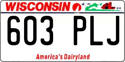 WI license plate 603PLJ