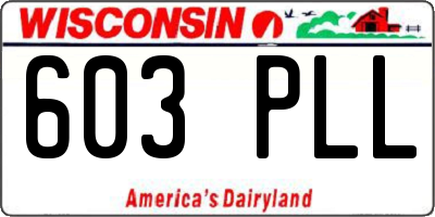 WI license plate 603PLL