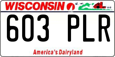 WI license plate 603PLR