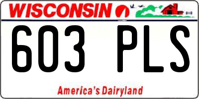 WI license plate 603PLS