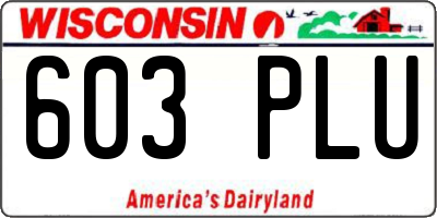 WI license plate 603PLU