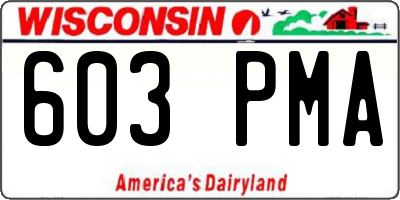 WI license plate 603PMA