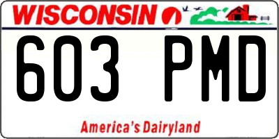 WI license plate 603PMD