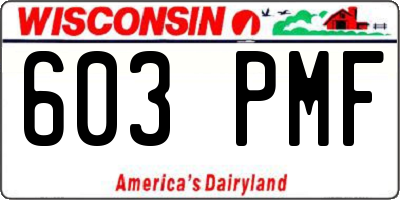 WI license plate 603PMF