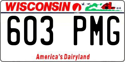 WI license plate 603PMG