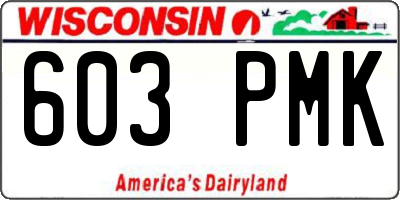WI license plate 603PMK