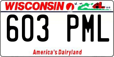 WI license plate 603PML