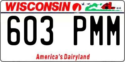 WI license plate 603PMM