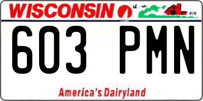 WI license plate 603PMN