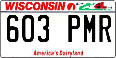 WI license plate 603PMR
