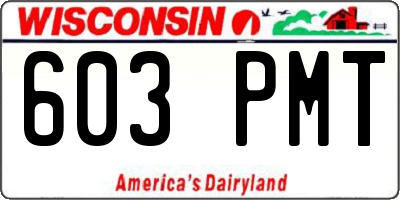 WI license plate 603PMT