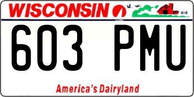 WI license plate 603PMU