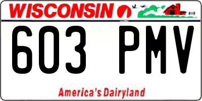 WI license plate 603PMV
