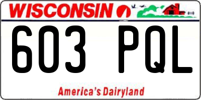 WI license plate 603PQL