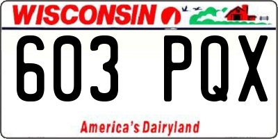 WI license plate 603PQX