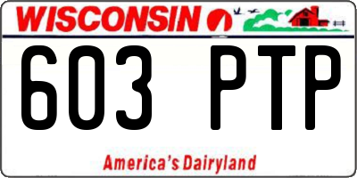 WI license plate 603PTP