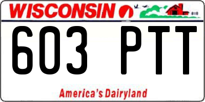 WI license plate 603PTT