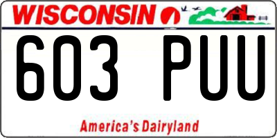 WI license plate 603PUU