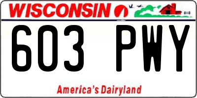 WI license plate 603PWY