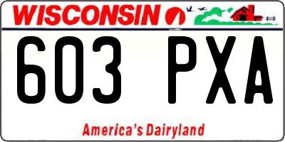 WI license plate 603PXA
