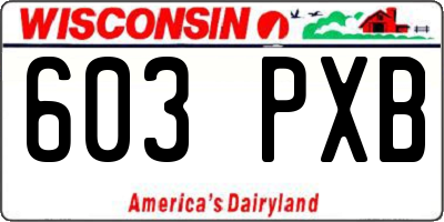 WI license plate 603PXB