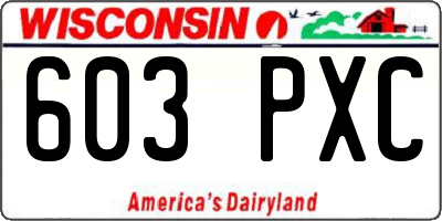 WI license plate 603PXC