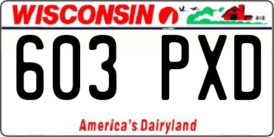WI license plate 603PXD