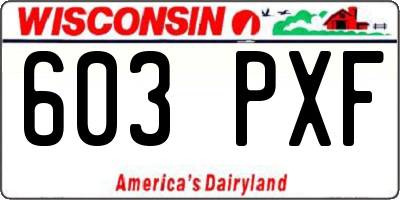 WI license plate 603PXF