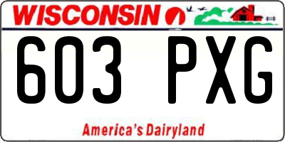 WI license plate 603PXG