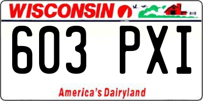 WI license plate 603PXI
