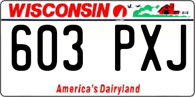 WI license plate 603PXJ