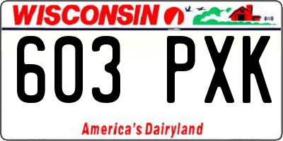 WI license plate 603PXK