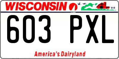 WI license plate 603PXL
