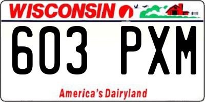 WI license plate 603PXM