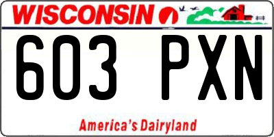 WI license plate 603PXN