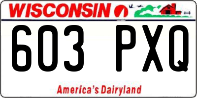WI license plate 603PXQ