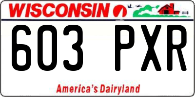 WI license plate 603PXR