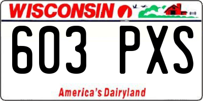 WI license plate 603PXS
